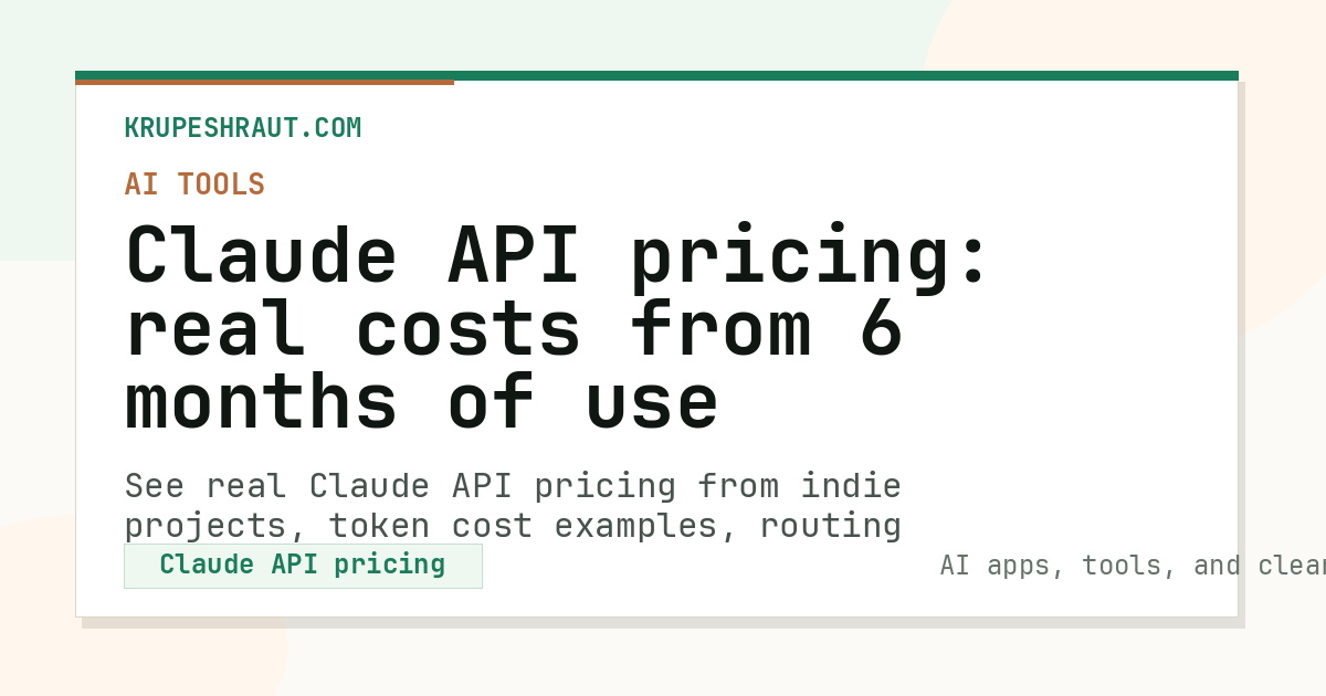 Claude API pricing: real costs from 6 months of use