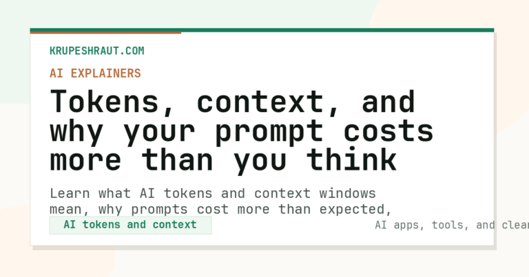 Tokens, context, and why your prompt costs more than you think