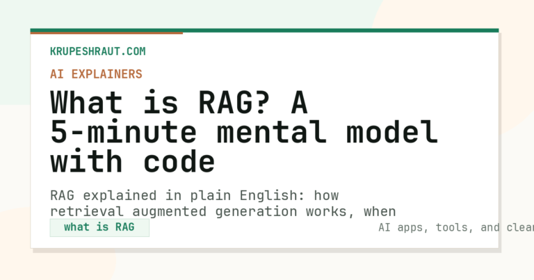 What is RAG? A 5-minute mental model with code